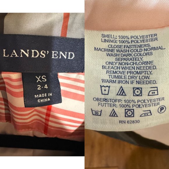 Lands End Double Breasted Belted Brown Women's Trench Coat XS Water Resistant - Picture 14 of 14